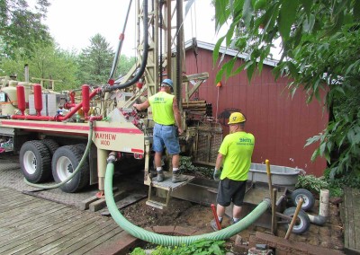 Our drillers contain water runoff and mud cuttings using hoses and mud buckets to keep the residential area as clean as possible.