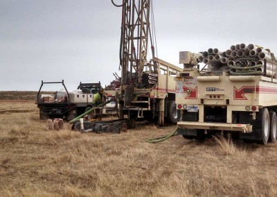 Our drilling experts are installing test wells to determine aquifer capacity for an Agricultural expansion
